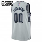 Orlando Magic Trikot Benutzerdefinierte Nike 2024-25 City Edition Grau Swingman - Kinder